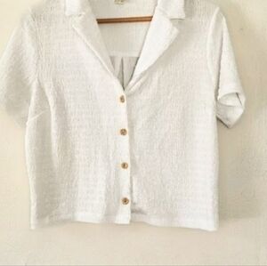Women's White Button-Up Top